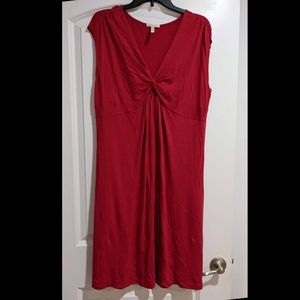 Red Sleeve-less Maternity Dress